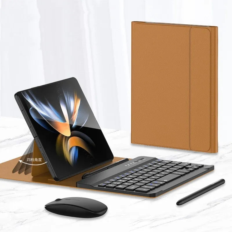 Folding Leather keyboard Ipad Case